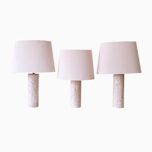 Mid-Century Modern Travertine Table Lamps, Italy, 1960s, Set of 3-WPT-1766213