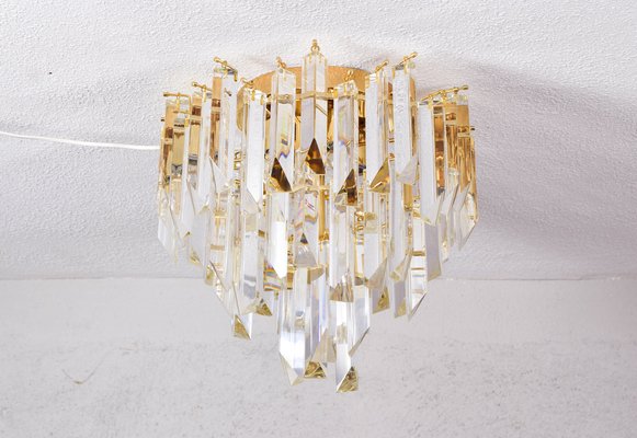 Mid-Century Modern Triedri Murano Glass Flush Mount Chandelier by Paolo Venini for Venini, 1960s-IJF-1751977