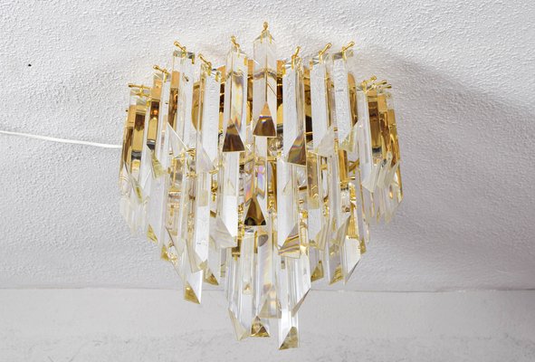 Mid-Century Modern Triedri Murano Glass Flush Mount Chandelier by Paolo Venini for Venini, 1960s-IJF-1751977