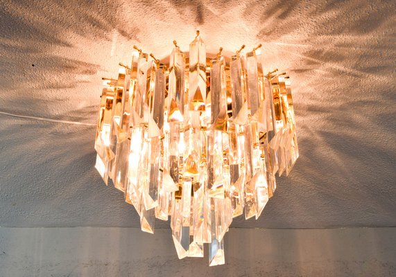 Mid-Century Modern Triedri Murano Glass Flush Mount Chandelier by Paolo Venini for Venini, 1960s-IJF-1751977