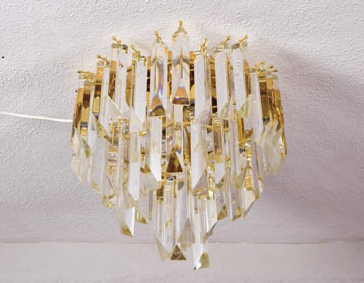 Mid-Century Modern Triedri Murano Glass Flush Mount Chandelier by Paolo Venini for Venini, 1960s-IJF-1751977