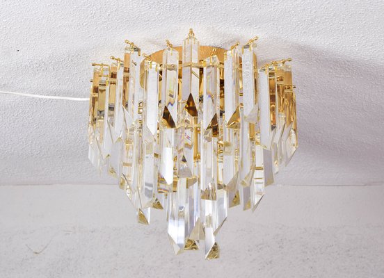 Mid-Century Modern Triedri Murano Glass Flush Mount Chandelier by Paolo Venini for Venini, 1960s-IJF-1751977