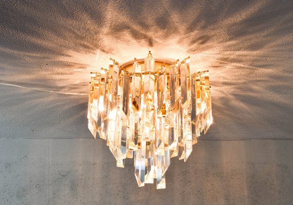 Mid-Century Modern Triedri Murano Glass Flush Mount Chandelier by Paolo Venini for Venini, 1960s-IJF-1751977