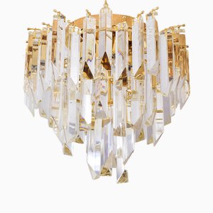 Mid-Century Modern Triedri Murano Glass Flush Mount Chandelier by Paolo Venini for Venini, 1960s-IJF-1751977