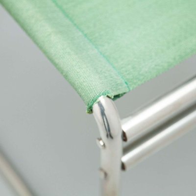 Mid-Century Modern Tubular Steel Chair with Green Fabric-WM-1312742