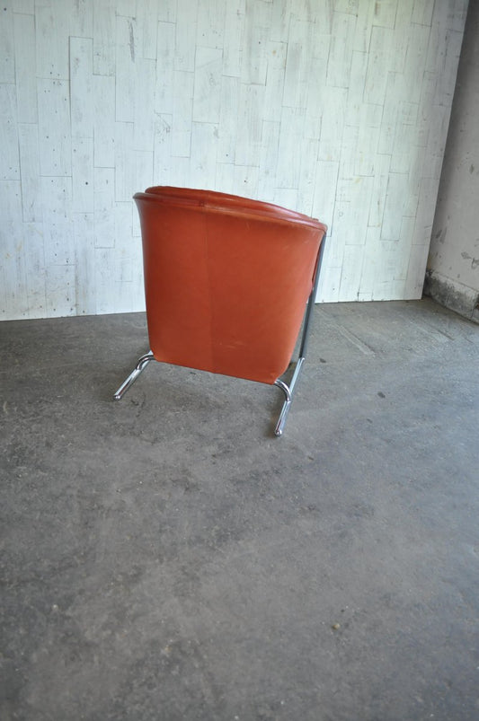 Mid-Century Modern Tufted Leather Armchair, 1970s