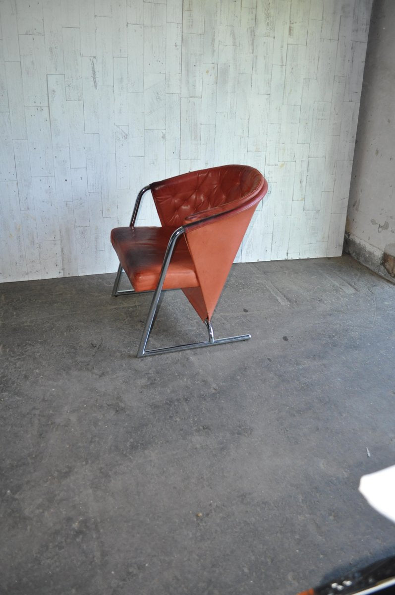 Mid-Century Modern Tufted Leather Armchair, 1970s