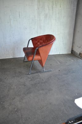 Mid-Century Modern Tufted Leather Armchair, 1970s