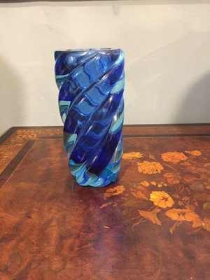 Mid-Century Modern Vase in Blue Murano Glass-HQI-1325542