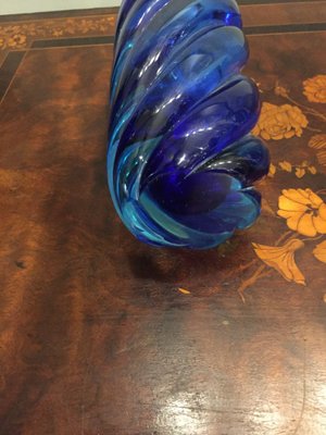 Mid-Century Modern Vase in Blue Murano Glass-HQI-1325542