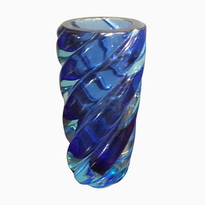 Mid-Century Modern Vase in Blue Murano Glass-HQI-1325542