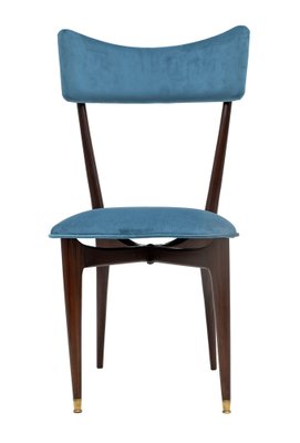 Mid-Century Modern Velvet Dining Chairs attributed to Ico & Luisa Parisi for Ariberto Colombo, 1950s, Set of 6-FER-1705662