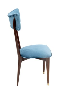 Mid-Century Modern Velvet Dining Chairs attributed to Ico & Luisa Parisi for Ariberto Colombo, 1950s, Set of 6-FER-1705662