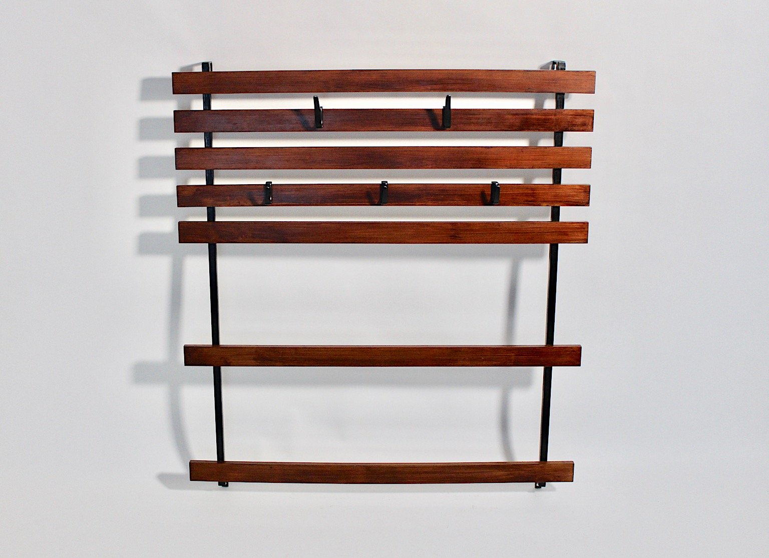 Mid-Century Modern Wall Coat Rack, Vienna, 1950s