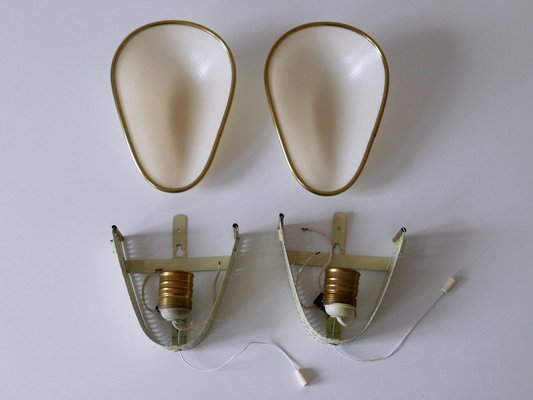 Mid-Century Modern Wall Lamps, Germany, 1950s, Set of 2-WPT-1772446