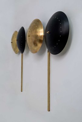 Mid-Century Modern Wall Lamps in Brass, Italy, 1970s, Set of 2-FER-1444554