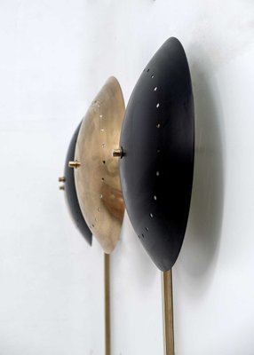 Mid-Century Modern Wall Lamps in Brass, Italy, 1970s, Set of 2-FER-1444554