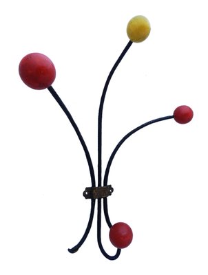 Mid-Century Modern Wall-Mounted Coat or Hat Rack by Roger Feraud, 1950s-ARU-1073199