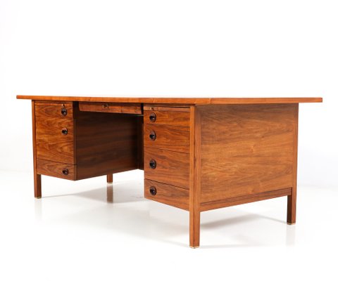 Mid-Century Modern Walnut Executive Desk by Edward Wormley for Dunbar, 1950s-MY-1192494