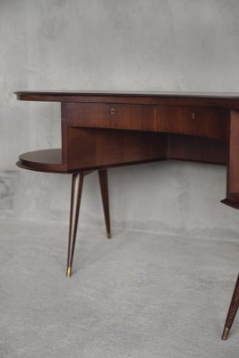 Mid-Century Modern Wenge Organic-Shaped Boomerang Custom Desk, 1960s-ZAA-614373