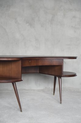 Mid-Century Modern Wenge Organic-Shaped Boomerang Custom Desk, 1960s-ZAA-614373