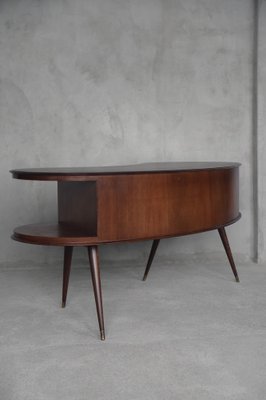 Mid-Century Modern Wenge Organic-Shaped Boomerang Custom Desk, 1960s-ZAA-614373