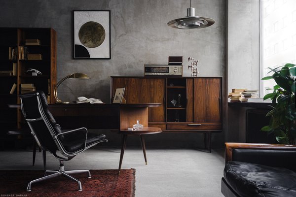 Mid-Century Modern Wenge Organic-Shaped Boomerang Custom Desk, 1960s-ZAA-614373