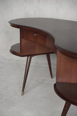 Mid-Century Modern Wenge Organic-Shaped Boomerang Custom Desk, 1960s-ZAA-614373