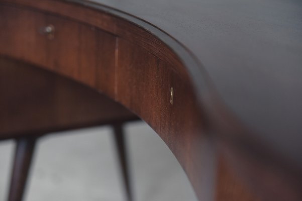 Mid-Century Modern Wenge Organic-Shaped Boomerang Custom Desk, 1960s-ZAA-614373