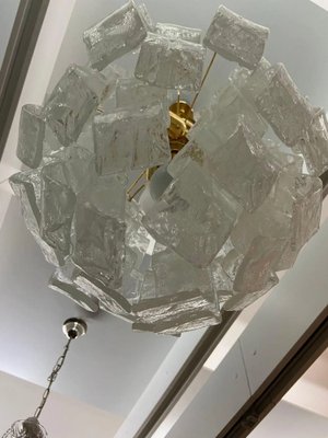 Mid-Century Modern White Murano Glass Cascade Chandelier attributed to Mazzega, 1970s-NMK-1815623