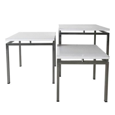 Mid-Century Modern White Nesting Tables, 1960s, Set of 3-LL-1721122