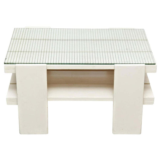 Mid-Century Modern White Wood Table in the style of Gerrit Rietveld, 1950s