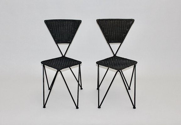 Mid-Century Modern Wicker Chairs from Sonett, Vienna, 1950s, Set of 2-NB-1328386