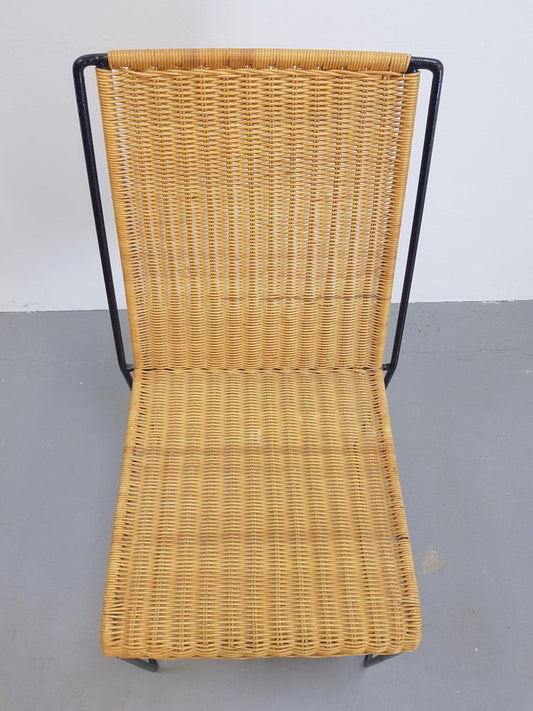 Mid-Century Modern Wicker Wire Chair by Raoul Guys, 1960s