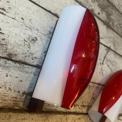 Mid-Century Modern Wood and Acrylic Gass Wall Sconces from Stilux Milano, Italy, 1960s, Set of 2-NMK-1778419