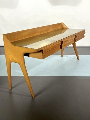 Mid-Century Modern Wood Vanity Table Set, Italy, 1950, Set of 3-OT-1239110