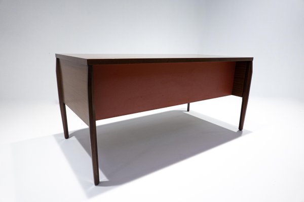 Mid-Century Modern Wooden Desk with 6 Drawers, Italy, 1960s-FGA-1143103