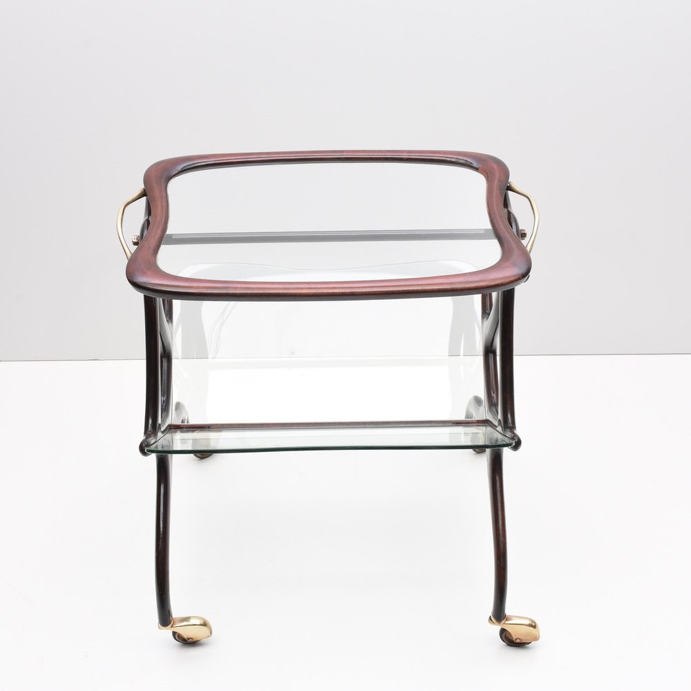 Mid-Century Modern Wooden Magazine Rack & Bar Cart by Cesare Lacca, 1950s-JDR-1125899