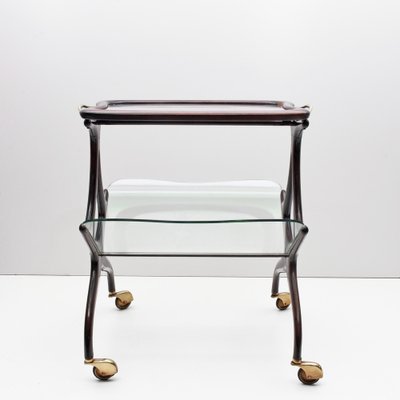 Mid-Century Modern Wooden Magazine Rack & Bar Cart by Cesare Lacca, 1950s-JDR-1125899