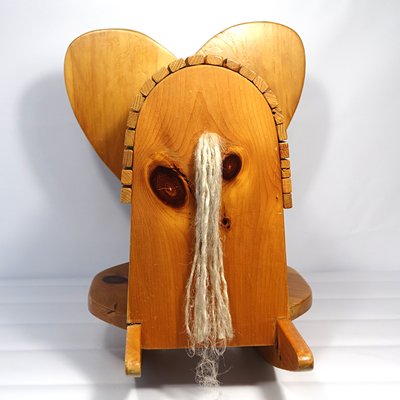 Mid-Century Modern Wooden Rocking Elephant-RY-694598