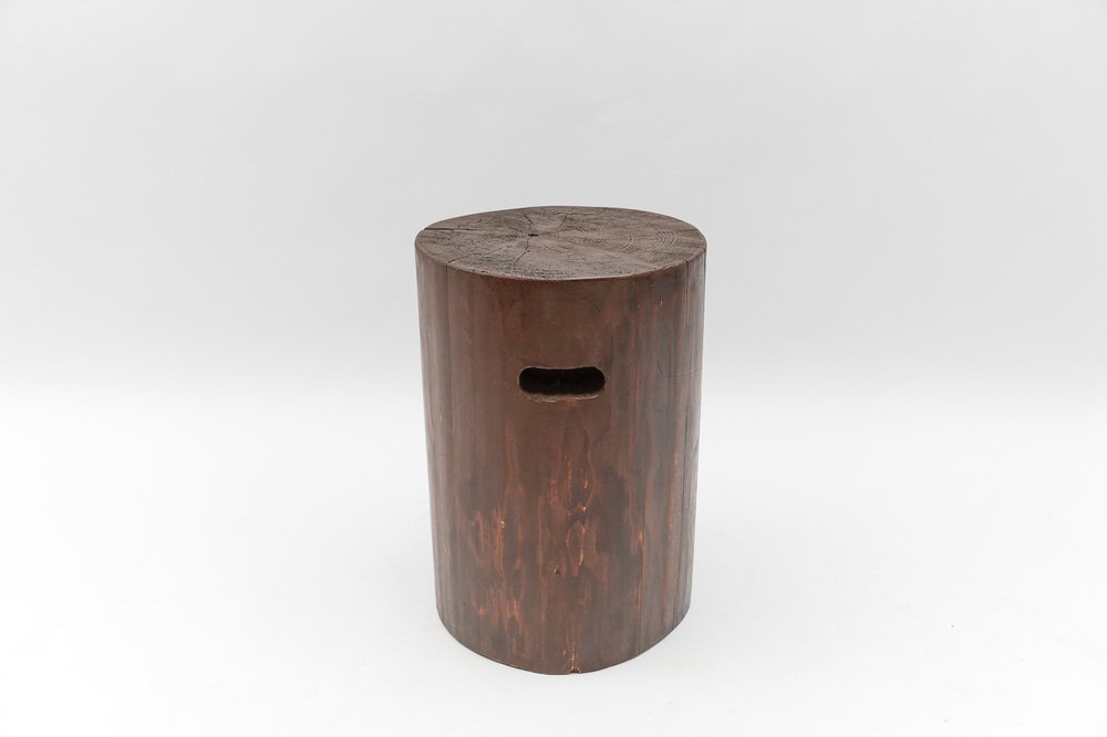 Mid-Century Modern Wooden Stool, French Alps, 1950s