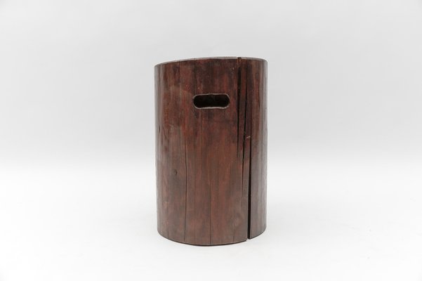 Mid-Century Modern Wooden Stool, French Alps, 1950s-KQB-1803184