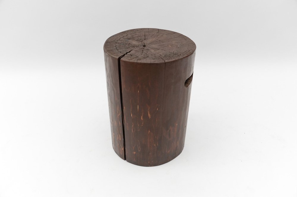 Mid-Century Modern Wooden Stool, French Alps, 1950s