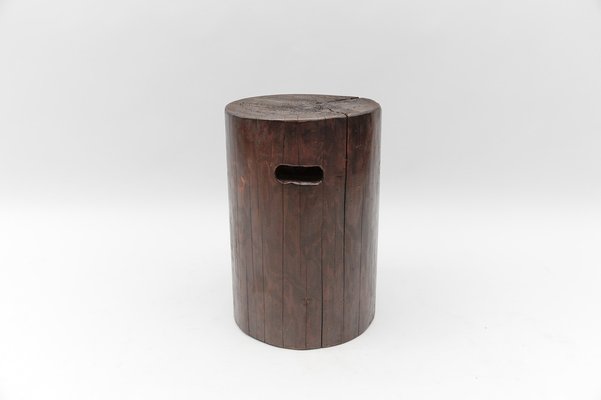 Mid-Century Modern Wooden Stool, French Alps, 1950s-KQB-1803184