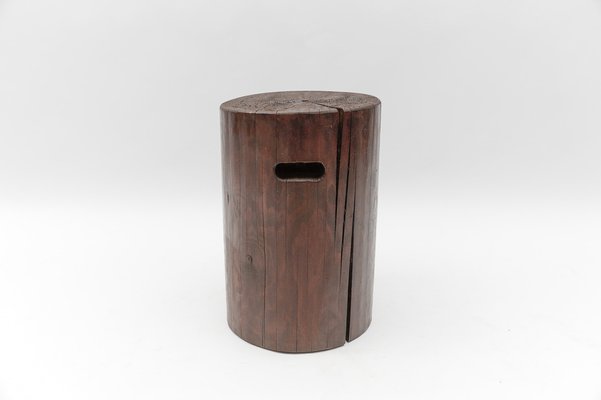 Mid-Century Modern Wooden Stool, French Alps, 1950s-KQB-1803184