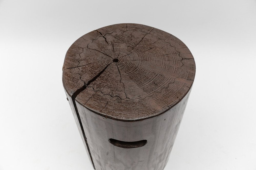 Mid-Century Modern Wooden Stool from the French Alps, 1950s