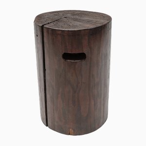 Mid-Century Modern Wooden Stool from the French Alps, 1950s-KQB-1802848