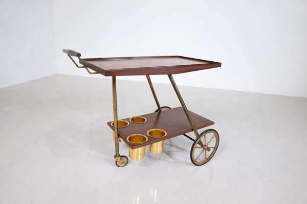 Mid-Century Modern Wooden Trolley, Italy, 1960s-FGA-1750860