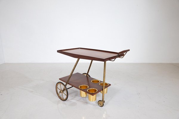 Mid-Century Modern Wooden Trolley, Italy, 1960s-FGA-1750860