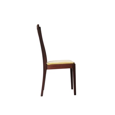 Mid-Century Modern Yellow & Brown Teak Chairs, United Kingdom, 1970, Set of 4-UZ-863007